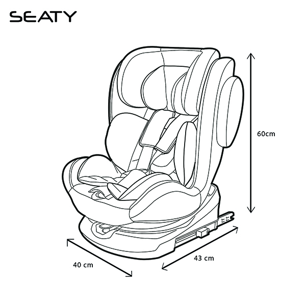 Safety baby - siege auto isofix seaty groupe 0/1/2/3 (0-36kg
